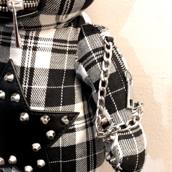 ❤️🔥🆕Dolls Kill / Club Exxx “Plaid Tormented Dead Teddy” Plaid LMT ED Backpack - Picture 6 of 11
